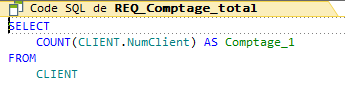 Code SQL de la requête
