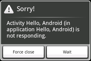 Android : Application Non Responsive